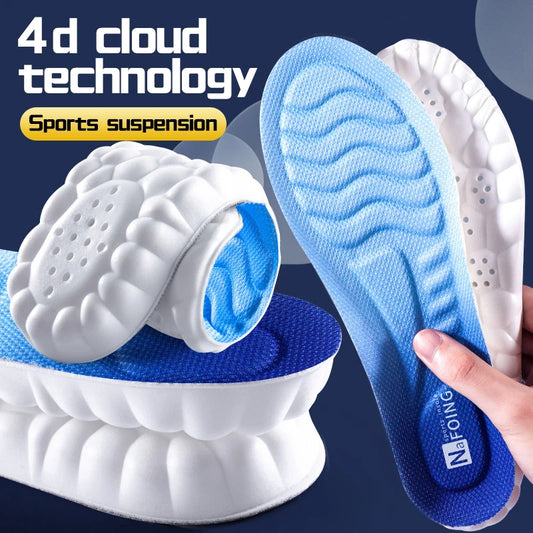 4D Cloud Technology Sports Insoles – Ultra-Soft PU Memory Foam Shock-Absorbing Running & Orthopedic Insoles with Arch Support