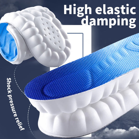 4D Cloud Technology Sports Insoles – Ultra-Soft PU Memory Foam Shock-Absorbing Running & Orthopedic Insoles with Arch Support